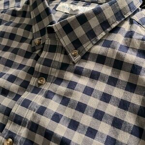 OLD NAVY blue and gray checkered long sleeve button down Every Day shirt XXL